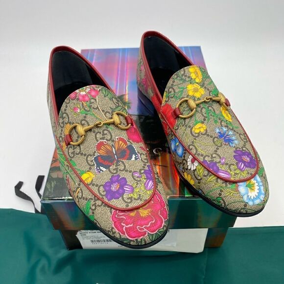 SOLD!!!!!!!!Women’s Gucci new Jordaan GG Supreme Loafers size 37.5 made in Italy - Picture 1 of 10